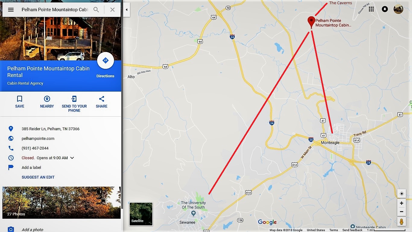 Monteagle Cabin Rentals at Pelham Pointe